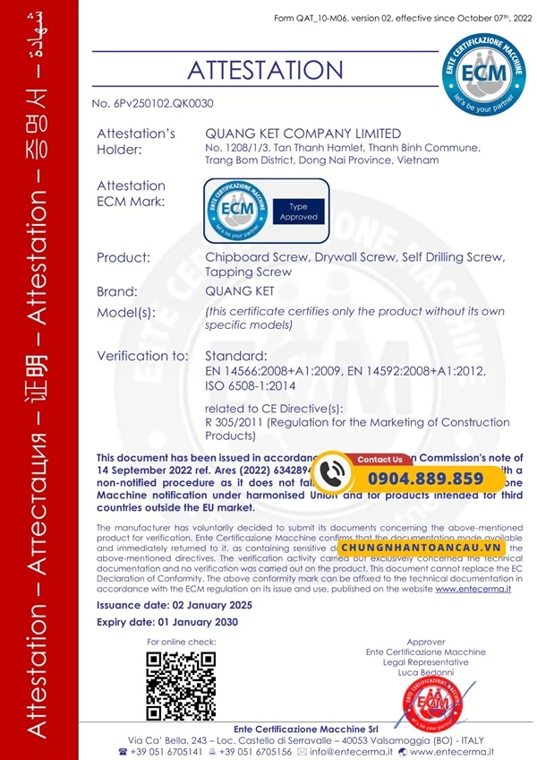 Mẫu cấp chứng nhận CE Marking Mẫu cấp chứng nhận CE Marking