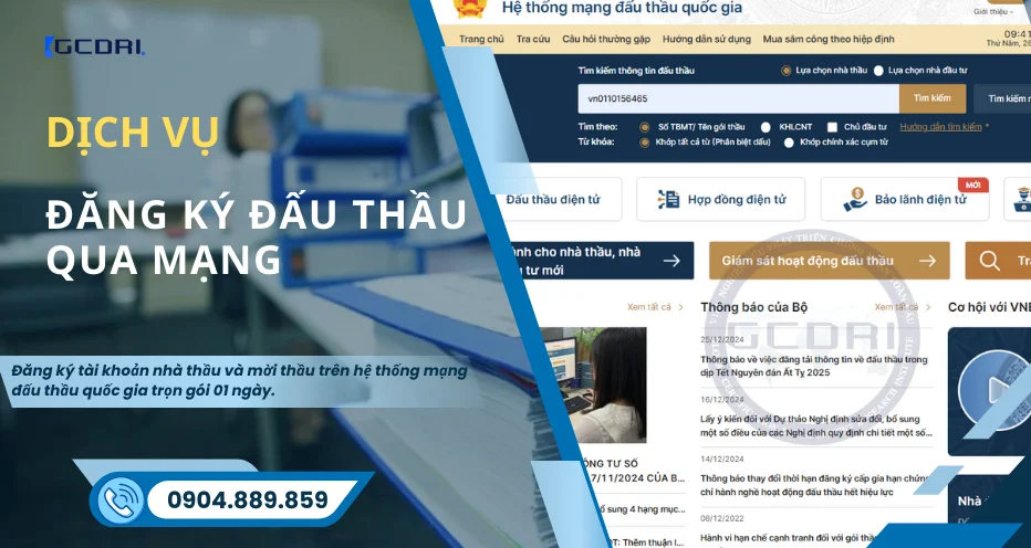 Dịch vụ đăng ký đấu thầu qua mạng