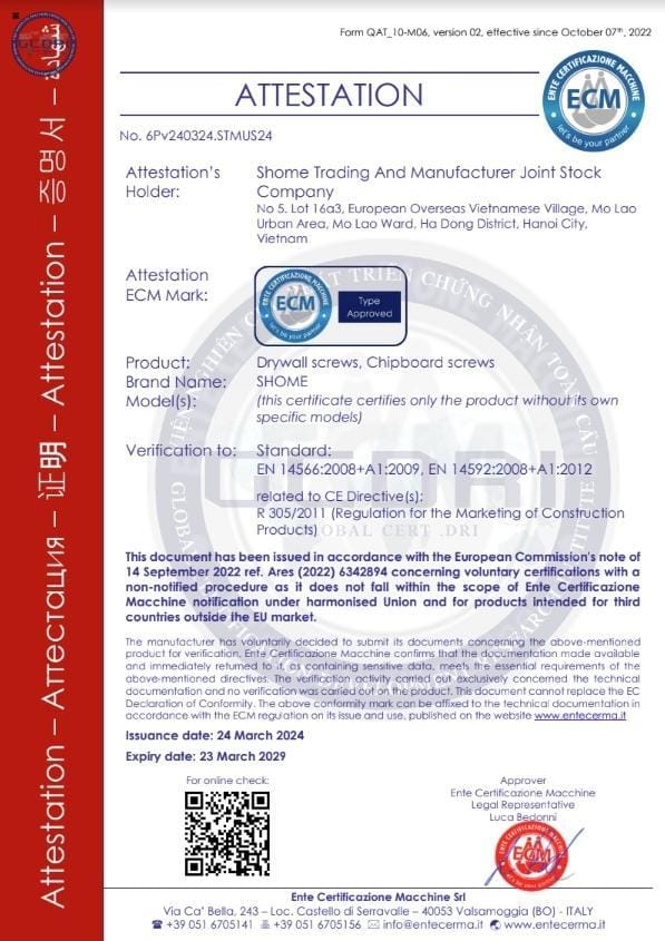 DỰ ÁN CE MARKING - CÔNG TY CỔ PHẦN SẢN XUẤT VÀ THƯƠNG MẠI SHOME VIỆT NAM DỰ ÁN CE MARKING - CÔNG TY CỔ PHẦN SẢN XUẤT VÀ THƯƠNG MẠI SHOME VIỆT NAM